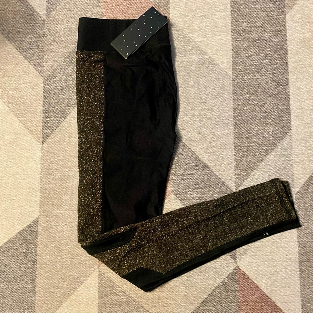 Terez Black with Gold Shimmer Leggings M